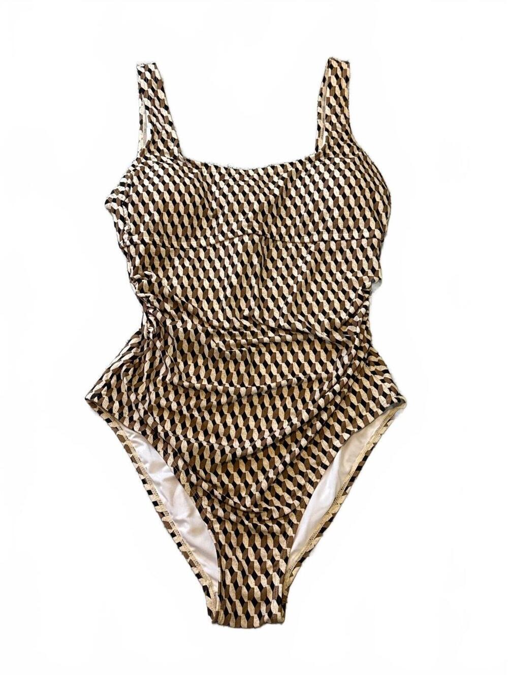 Cupshe Chic Geometric Print One Piece Swimsuit Women's Size Medium M Cutout NWT
